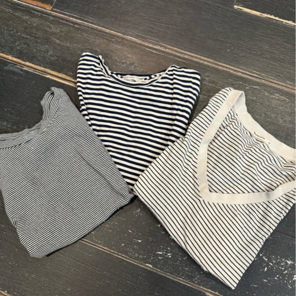 Navy & white striped tees! Buy 2 get 1 FREE!Variety of styles & flattering cuts: